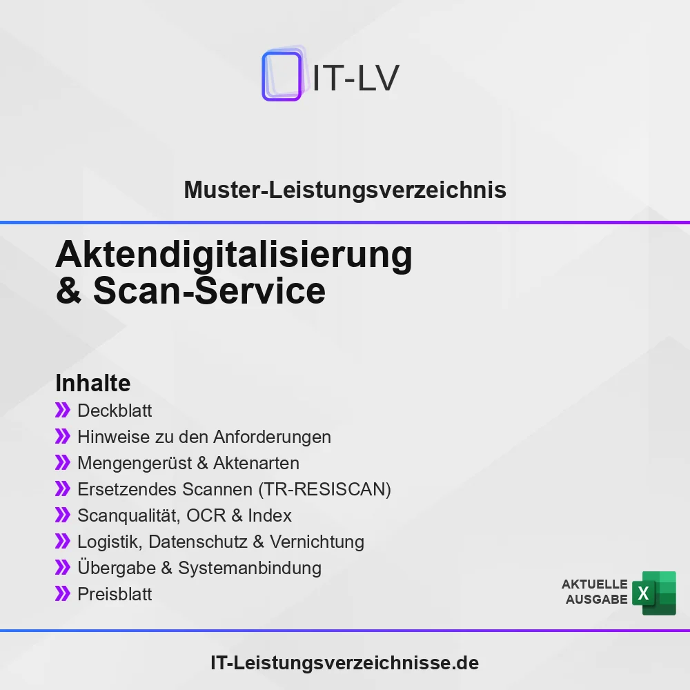 Inhaltsübersicht Muster-LV: Aktendigitalisierung und Scan-Dienstleistung