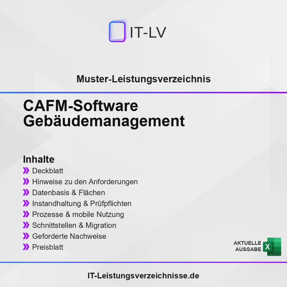 Inhaltsübersicht Muster-LV: CAFM-Software (Gebäudemanagement)