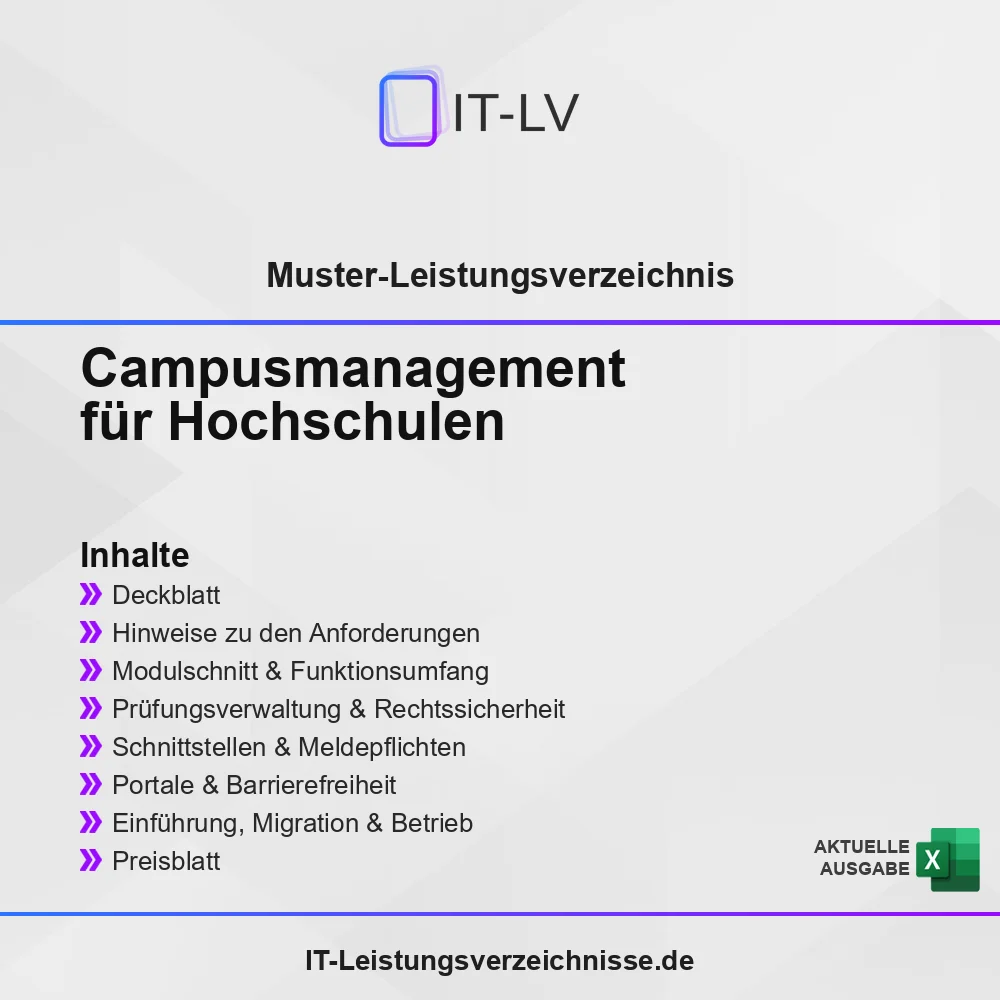 Inhaltsübersicht Muster-LV: Campusmanagement für Hochschulen