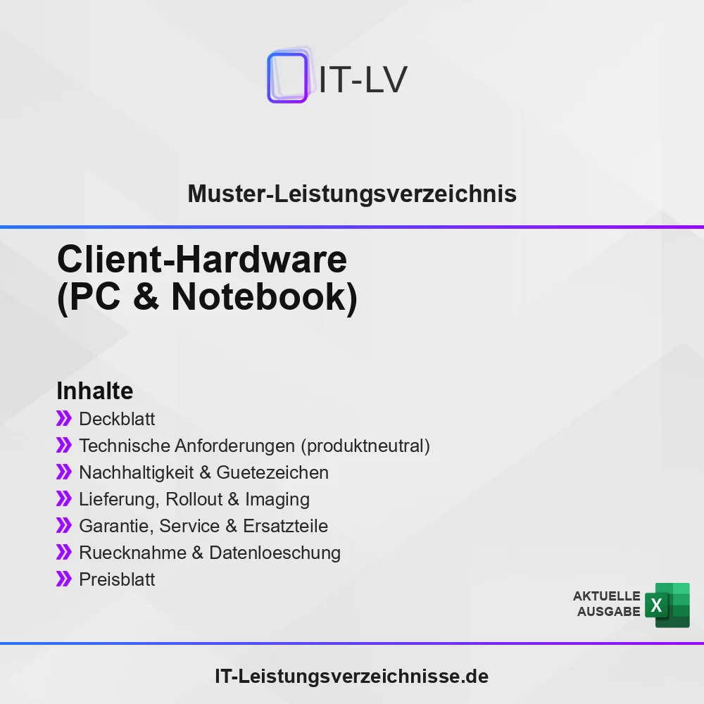 Inhaltsübersicht Muster-LV Client-Hardware PC Notebook