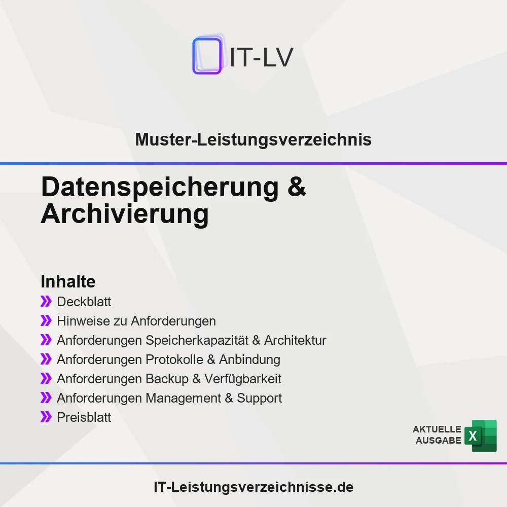 Inhaltsübersicht Muster-LV Datenspeicherung