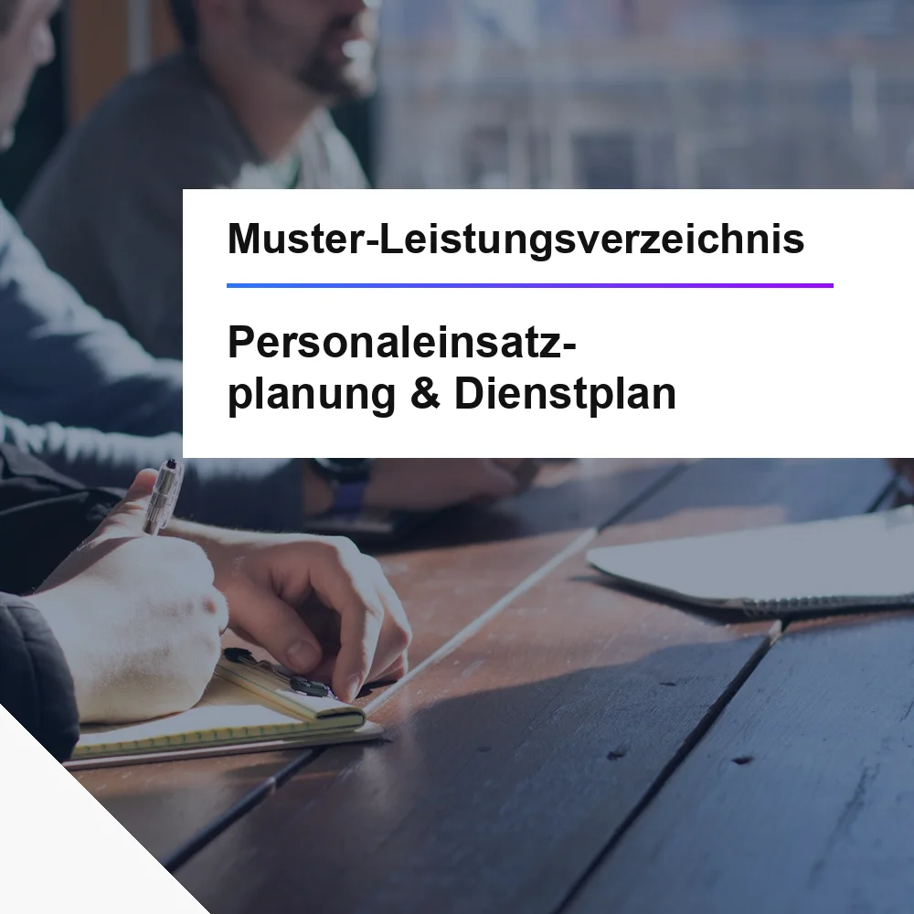 Muster-LV Personaleinsatzplanung und Dienstplan &ouml;ffentliche Ausschreibung