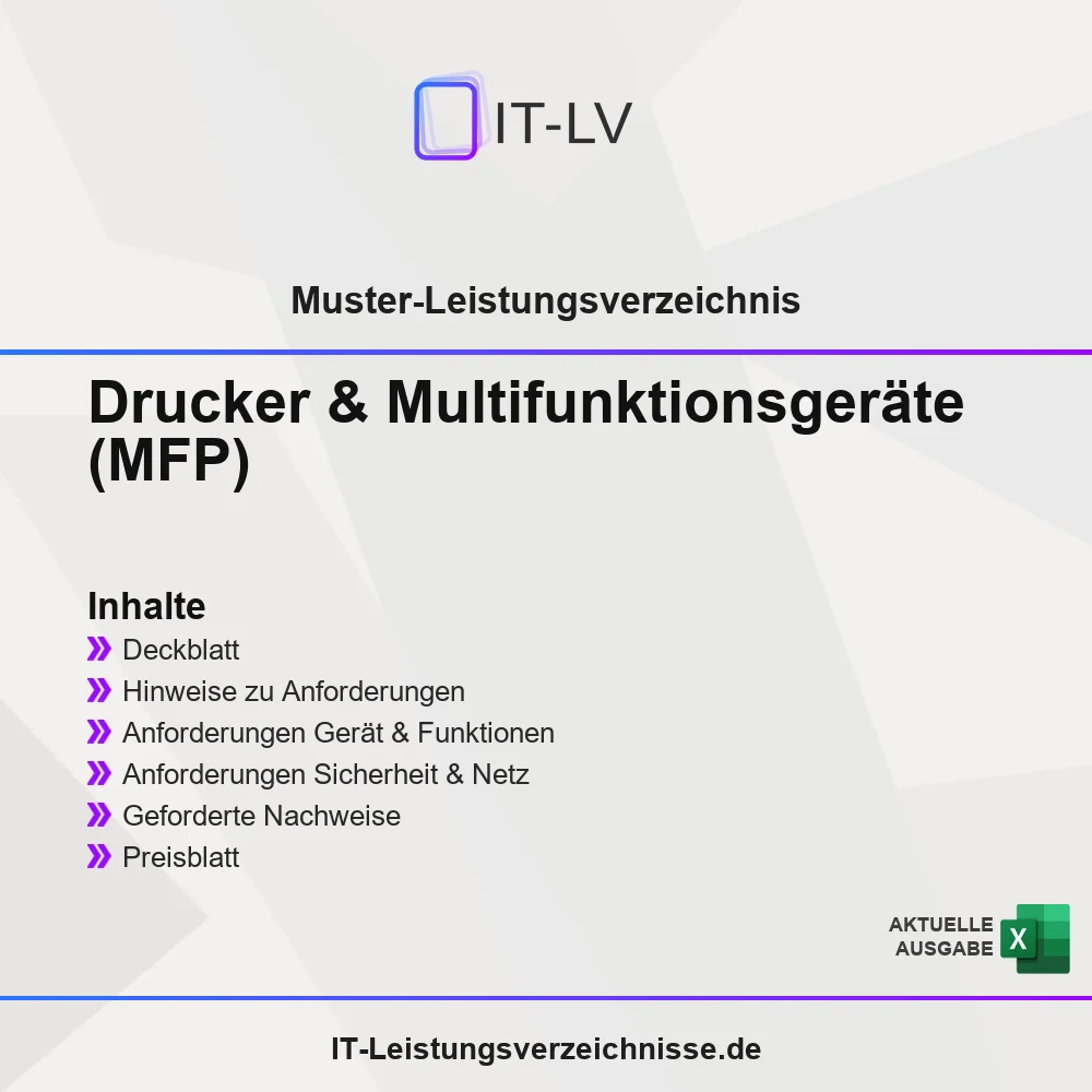 Inhaltsübersicht Muster-LV Drucker & Multifunktionsgeräte
