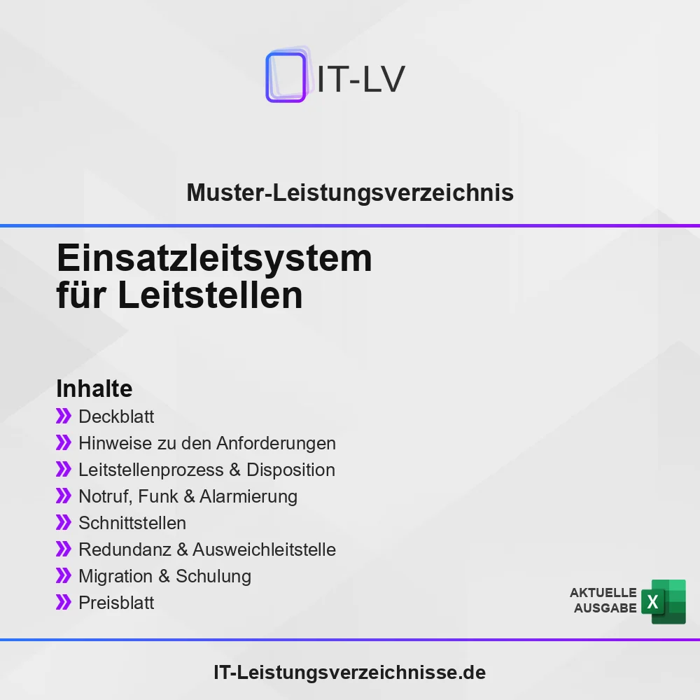 Inhaltsübersicht Muster-LV: Einsatzleitsystem für integrierte Leitstellen