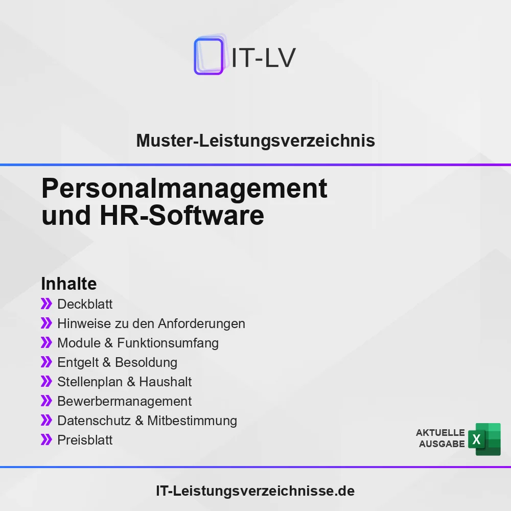 Inhaltsübersicht Muster-LV: Personalmanagement und HR-Software