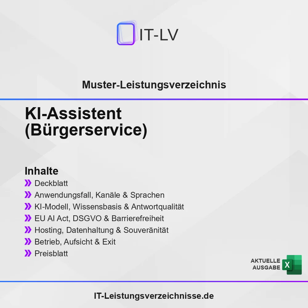 Inhaltsübersicht Muster-LV KI-Assistent Bürgerservice Inhaltsübersicht Muster-LV KI-Assistent Bürgerservice