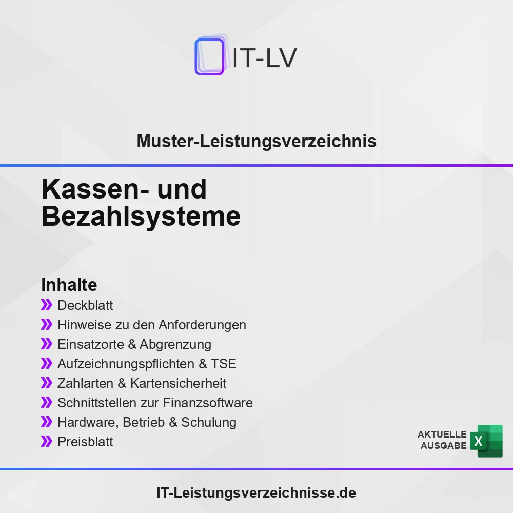 Inhaltsübersicht Muster-LV: Kassen- und Bezahlsysteme