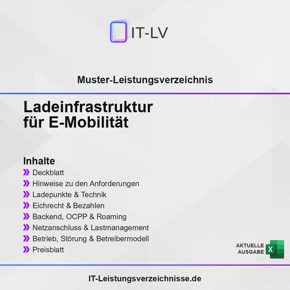 Inhaltsübersicht Muster-LV: Ladeinfrastruktur für E-Mobilität