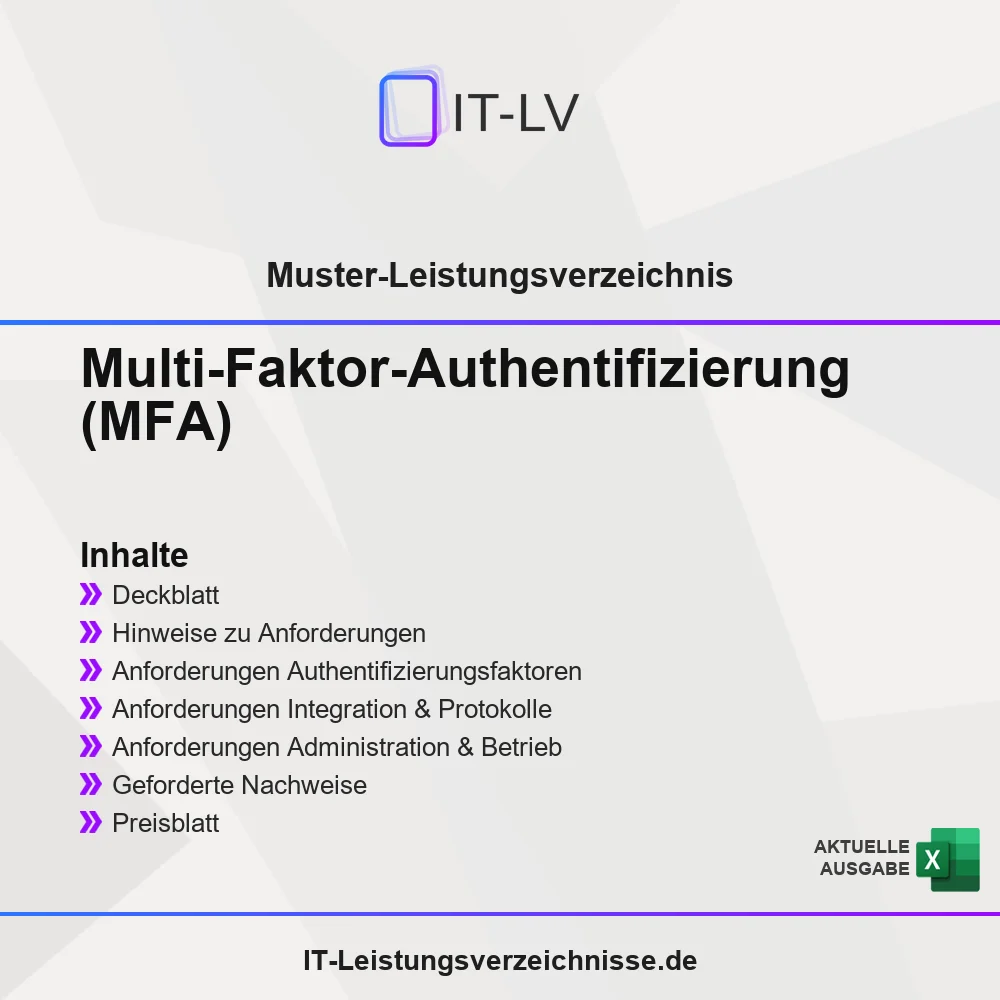 Inhaltsübersicht Muster-LV MFA Mehrfaktor-Authentifizierung