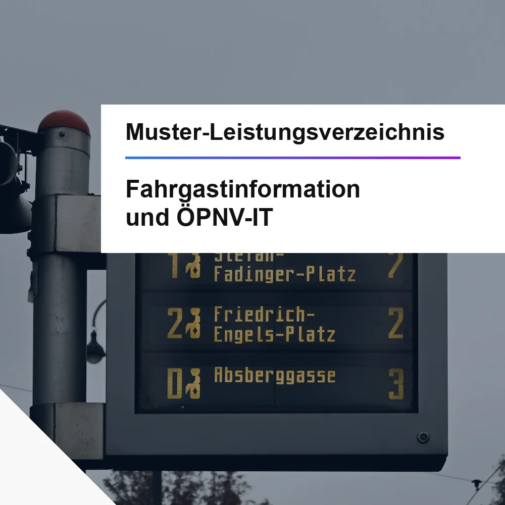 Muster-LV Fahrgastinformation und &Ouml;PNV-IT &ouml;ffentliche Ausschreibung