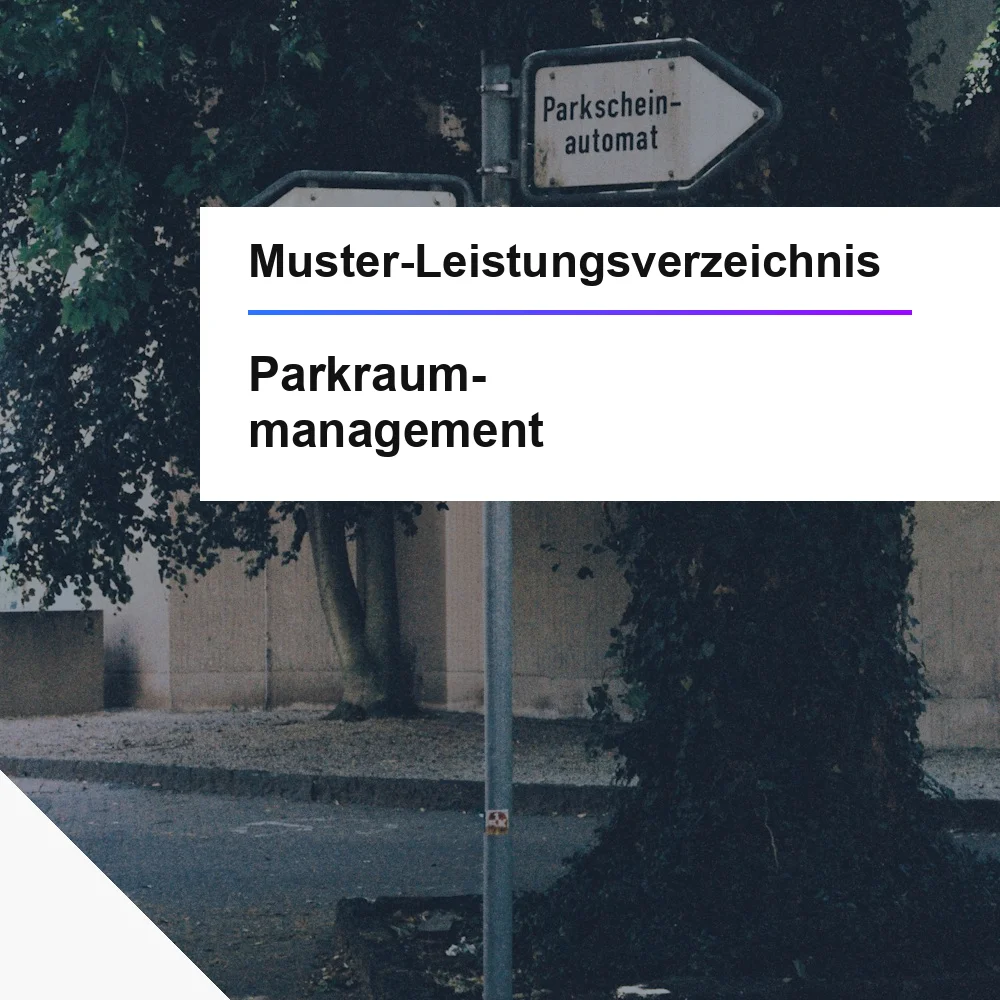 Muster-LV Parkraummanagement und Parkscheinautomaten &ouml;ffentliche Ausschreibung
