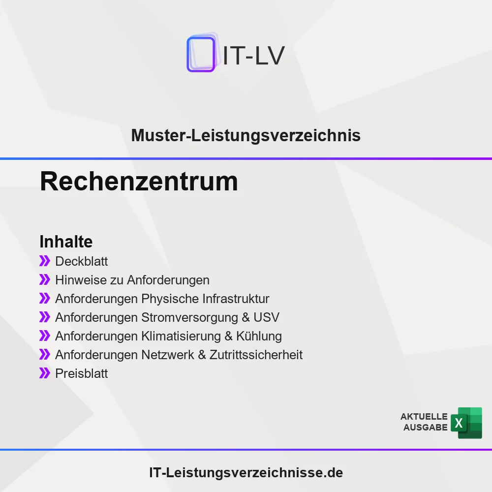 Inhaltsübersicht Muster-LV Rechenzentrum