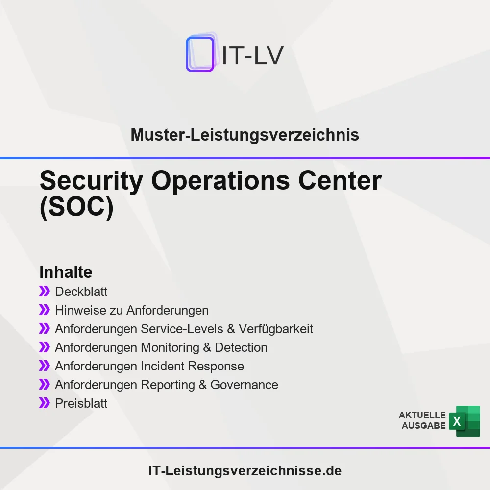 Inhaltsübersicht Muster-LV SOC