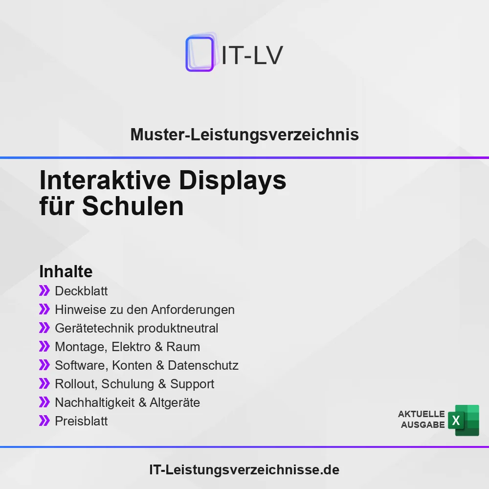 Inhaltsübersicht Muster-LV: Interaktive Displays und Medientechnik für Schulen
