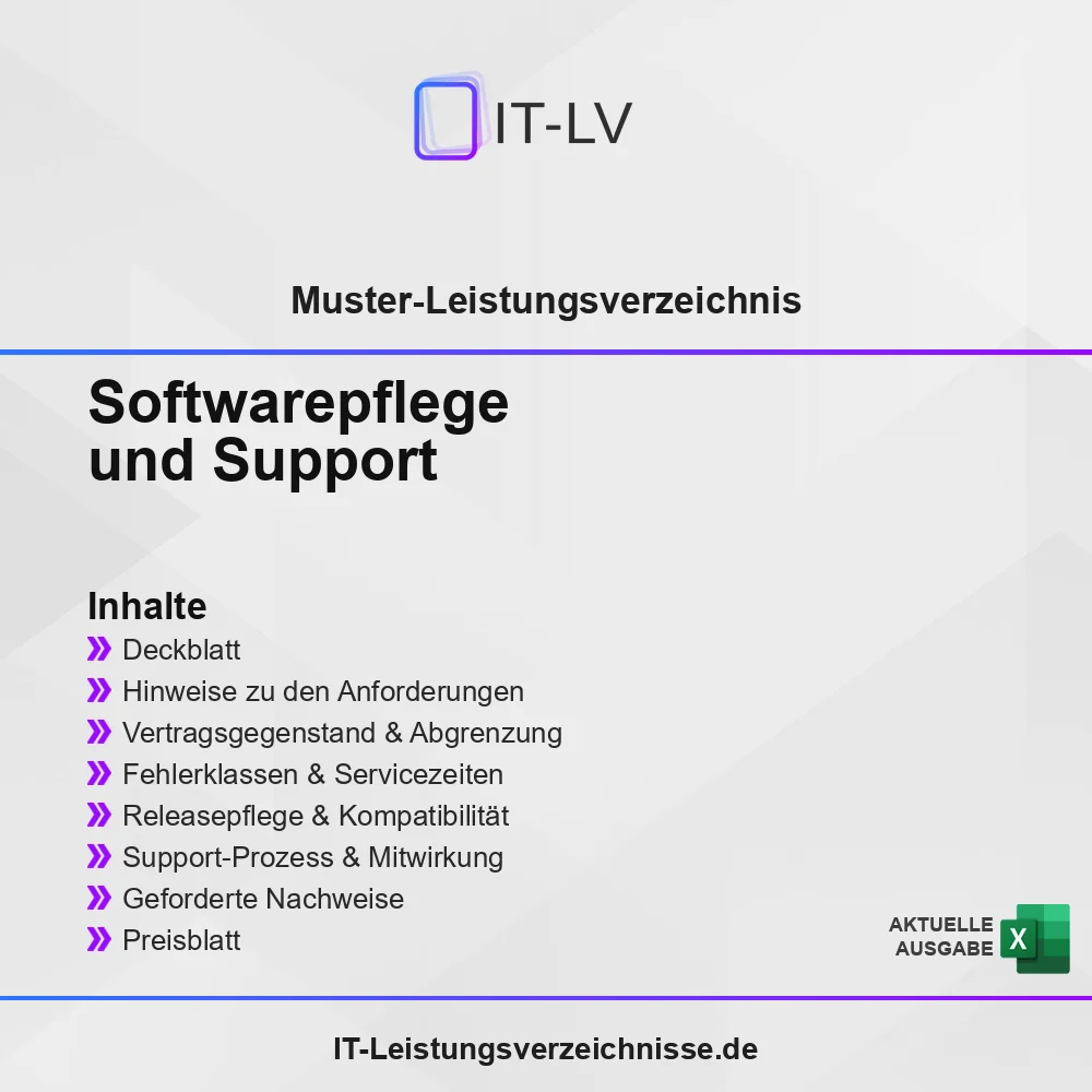 Inhaltsübersicht Muster-LV: Softwarepflege und Support