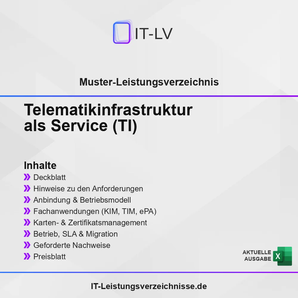 Inhaltsübersicht Muster-LV: Telematikinfrastruktur als Service (TI)