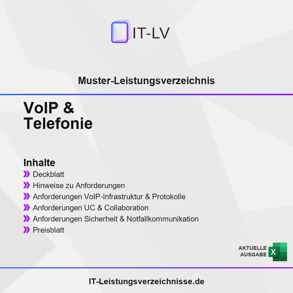 Inhaltsübersicht Muster-LV VoIP Telefonie Inhaltsübersicht Muster-LV VoIP Telefonie