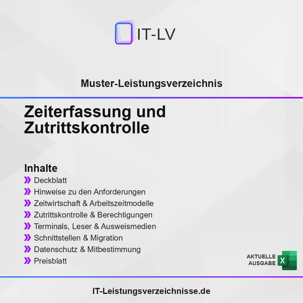 Inhaltsübersicht Muster-LV: Zeiterfassung und Zutrittskontrolle