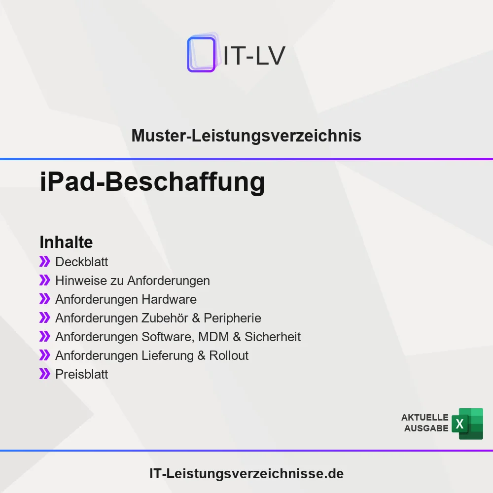 Inhaltsübersicht Muster-LV iPad-Beschaffung
