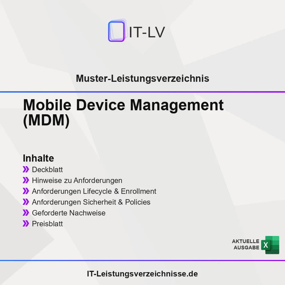 Inhaltsübersicht Muster-LV MDM Mobile Device Management Inhaltsübersicht Muster-LV MDM Mobile Device Management
