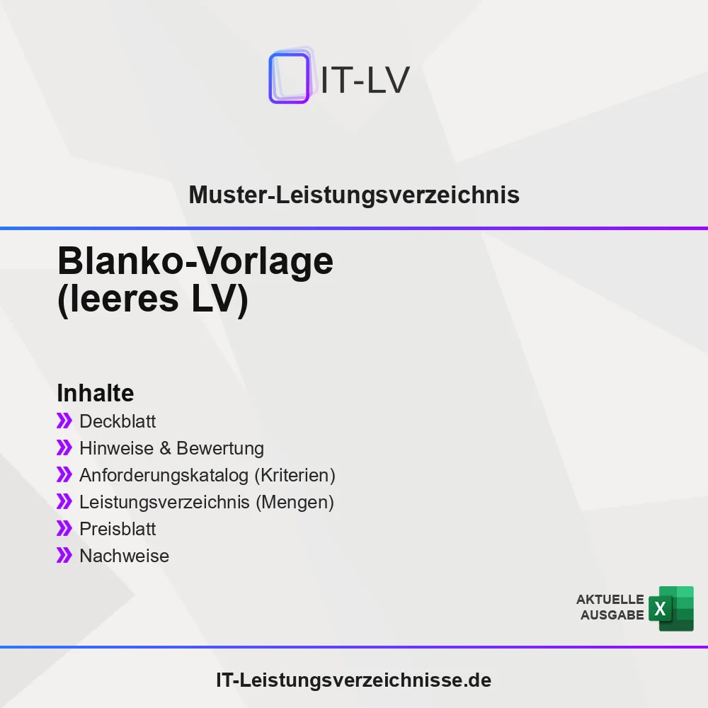 Inhaltsübersicht Muster-LV Blanko-Vorlage
