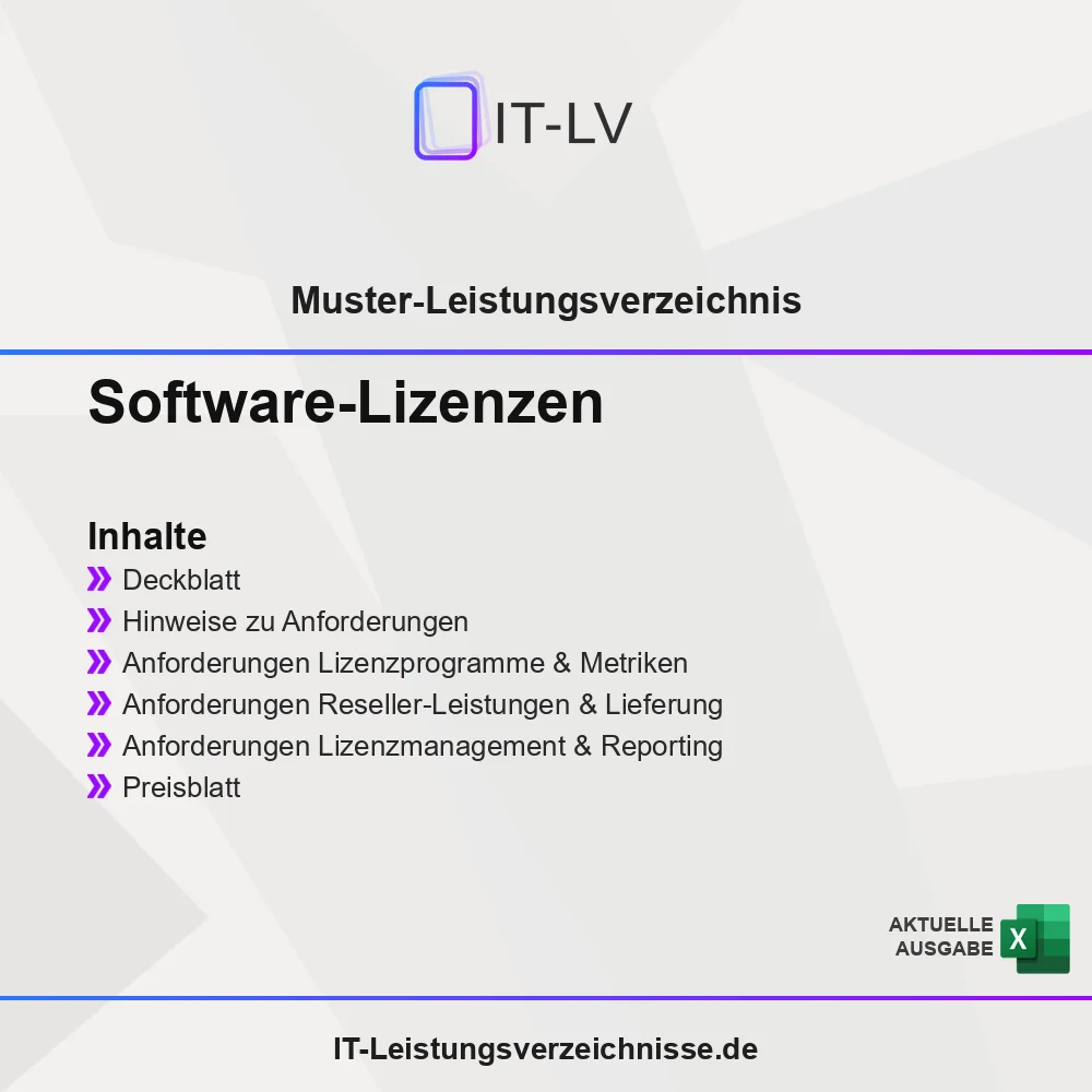 Inhaltsübersicht Muster-LV Software-Lizenzen