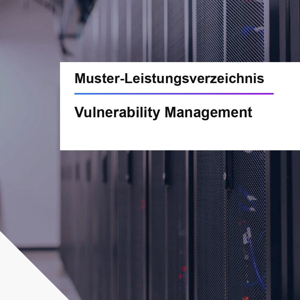 Muster-Leistungsverzeichnis Vulnerability Management, öffentliche Ausschreibung